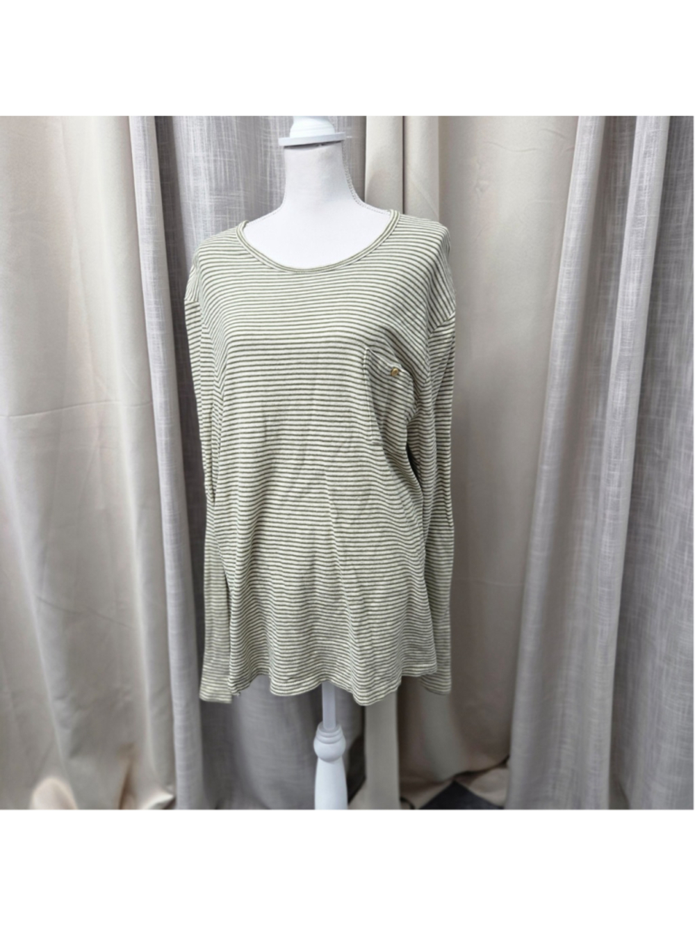 J. Crew Knit Striped Long Sleeve Shirt L Cabincore Granola Girl Coastal Grandma